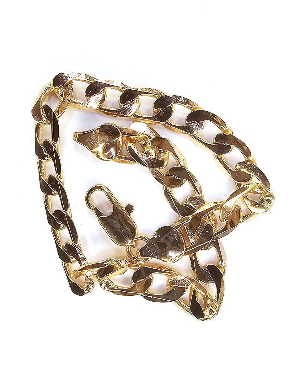 Pulsera de oro laminado Cubano acabado liso 3