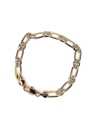 Pulsera de oro laminado 8 K Eslabón Grande con acabado baño de oro Pulsera de oro laminado 8 K Eslabón Grande con acabado baño de oro