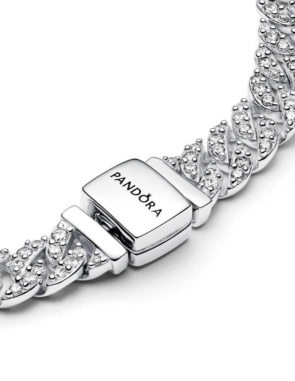 Brazalete de plata con circonita P 925 acabado brillante 2