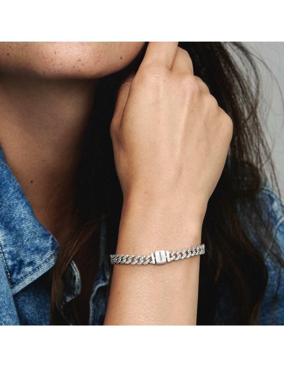 Brazalete de plata con circonita P 925 acabado brillante 3