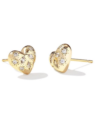 Imagen de producto Broqueles de corazón Kendra Scott con acabado pavé zirconia cúbica