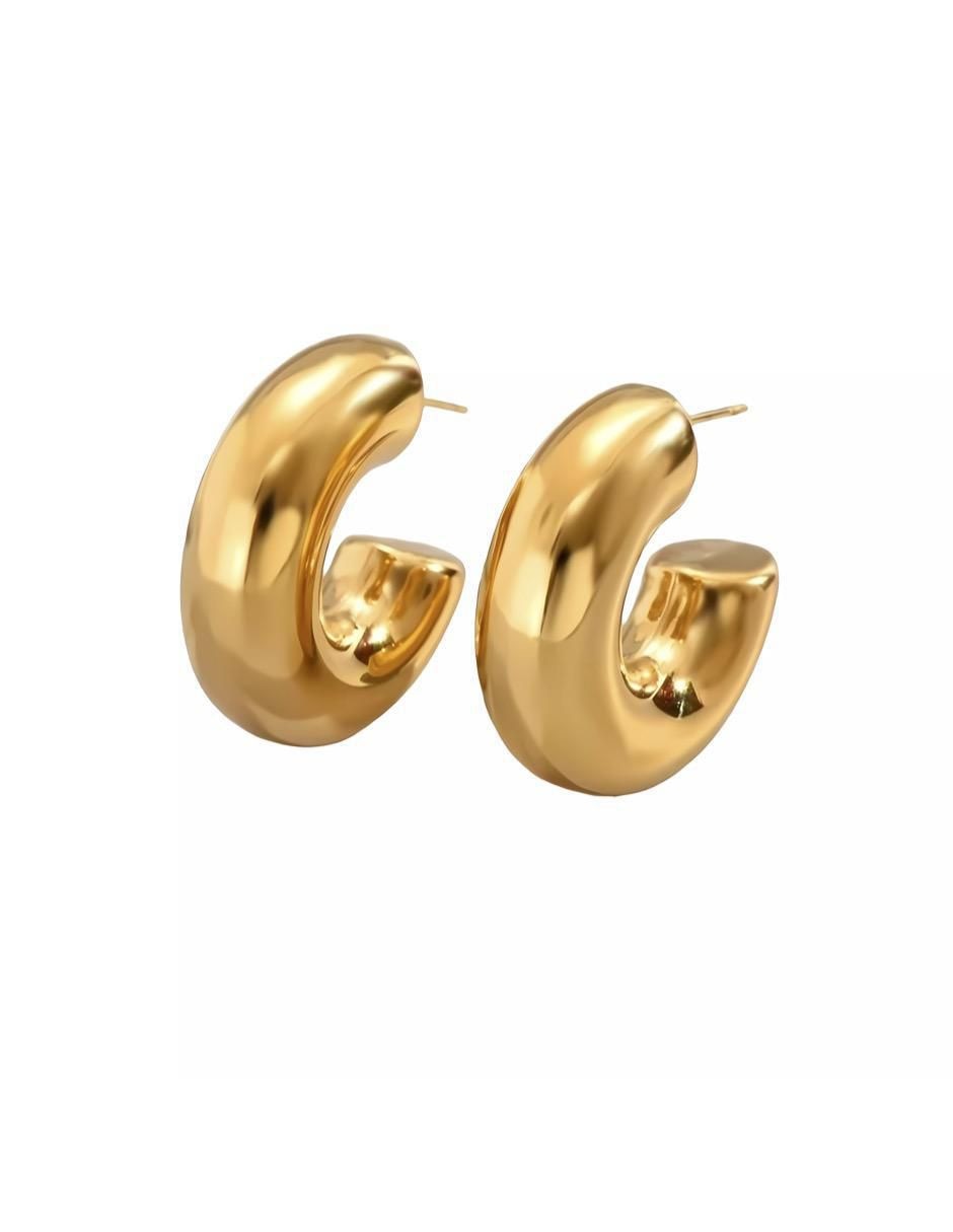 Aretes de aro con acabado brillante 1