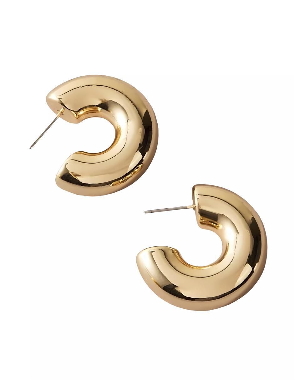 Aretes de aro con acabado brillante 3
