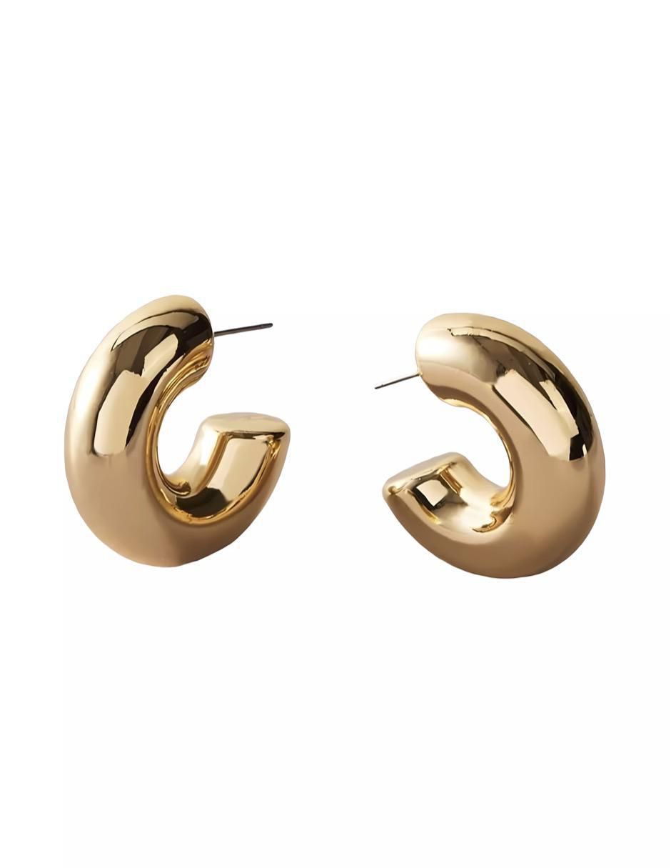 Aretes de aro con acabado brillante 4