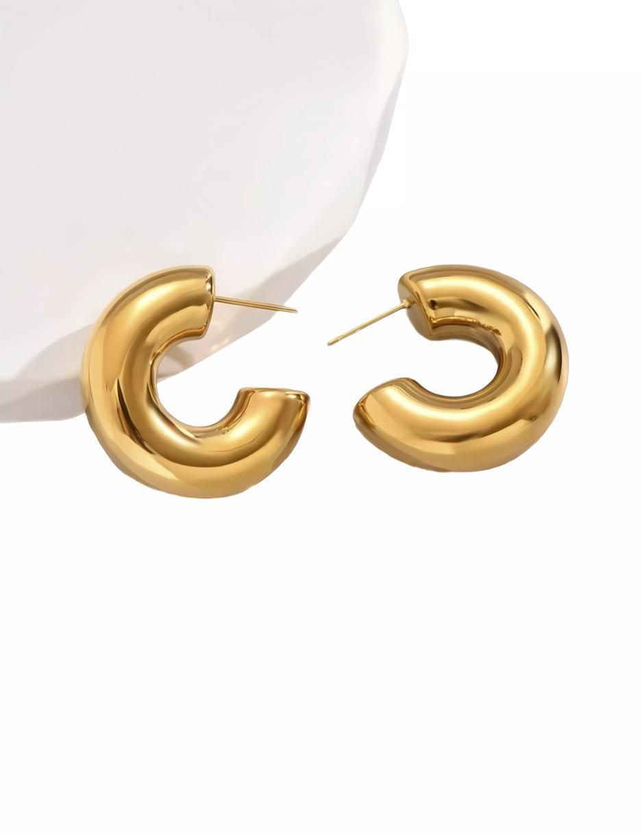 Aretes de aro con acabado brillante 5