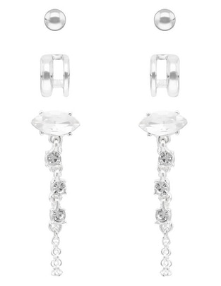 Set de aretes West Metal Ears con acabado brillante