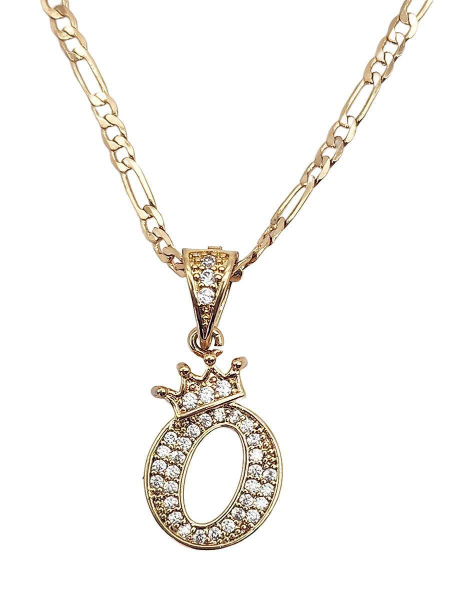 Collar con dije letra o Letras de oro laminado 10 K 6
