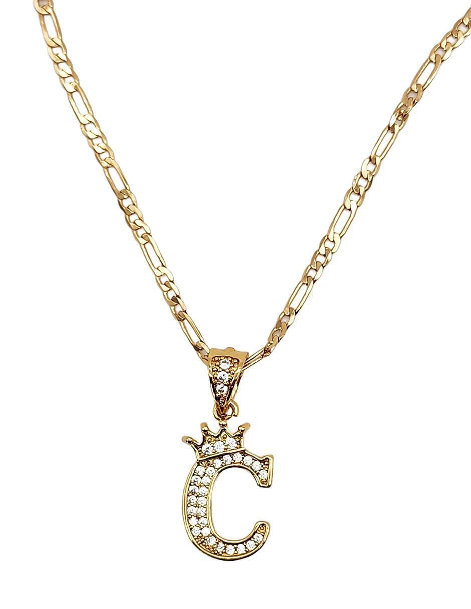 Collar con dije letra c Letras de oro laminado 10 K 4