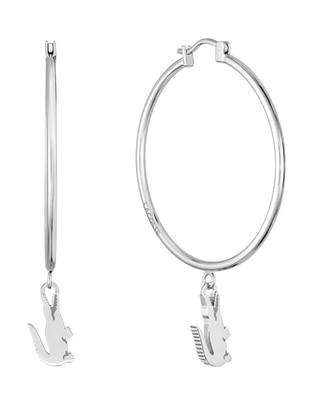Aretes de aro con acabado brillante