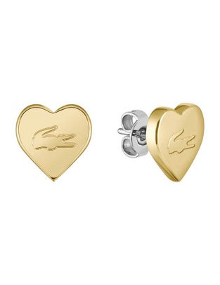 Aretes de corazón con acabado brillante
