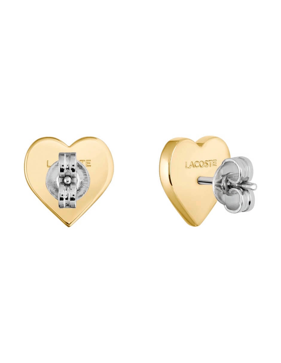 Aretes de corazón con acabado brillante 3