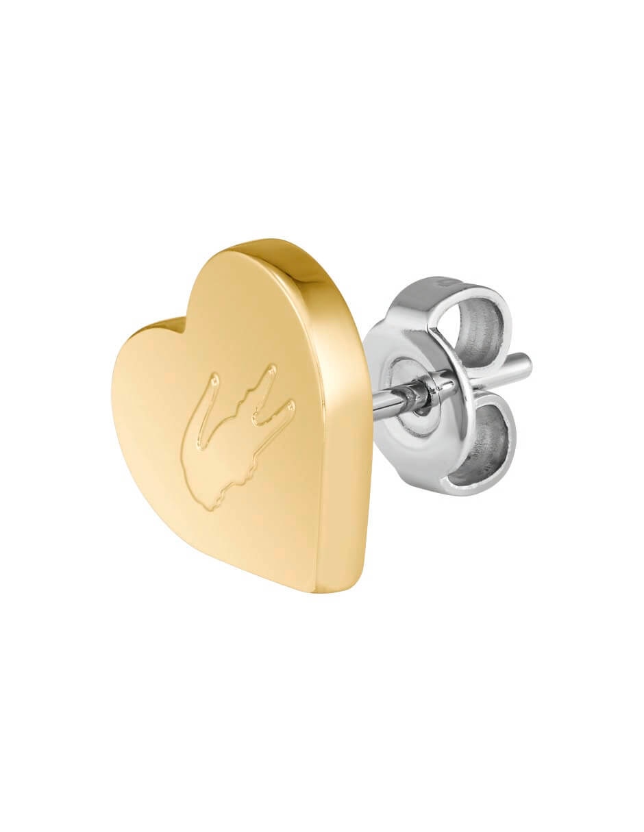 Aretes de corazón con acabado brillante 2