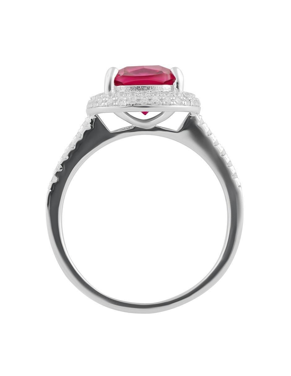 Anillo P 925 de plata rubí brillante 5