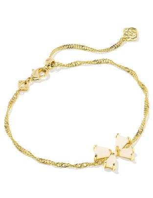 Pulsera con cuarzo 14 k con acabado baño de oro