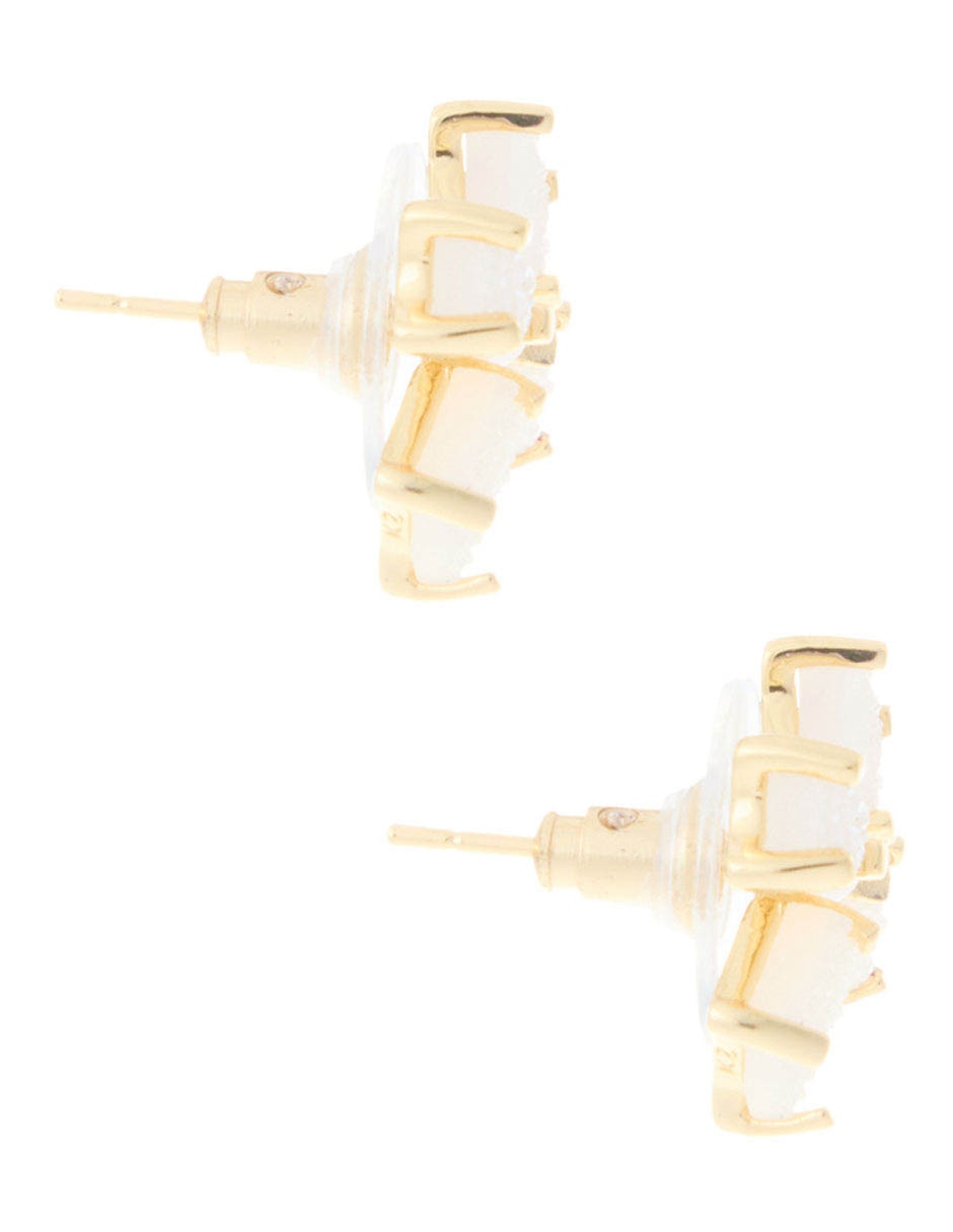 Aretes de moño con acabado brillante cristal 3