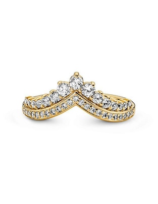 Anillo Timeless de plata P 925 zirconia cúbica baño de oro 1