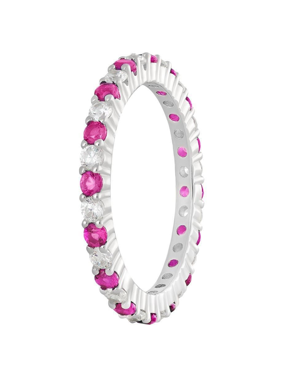 Anillo P 925 de plata rubí brillante