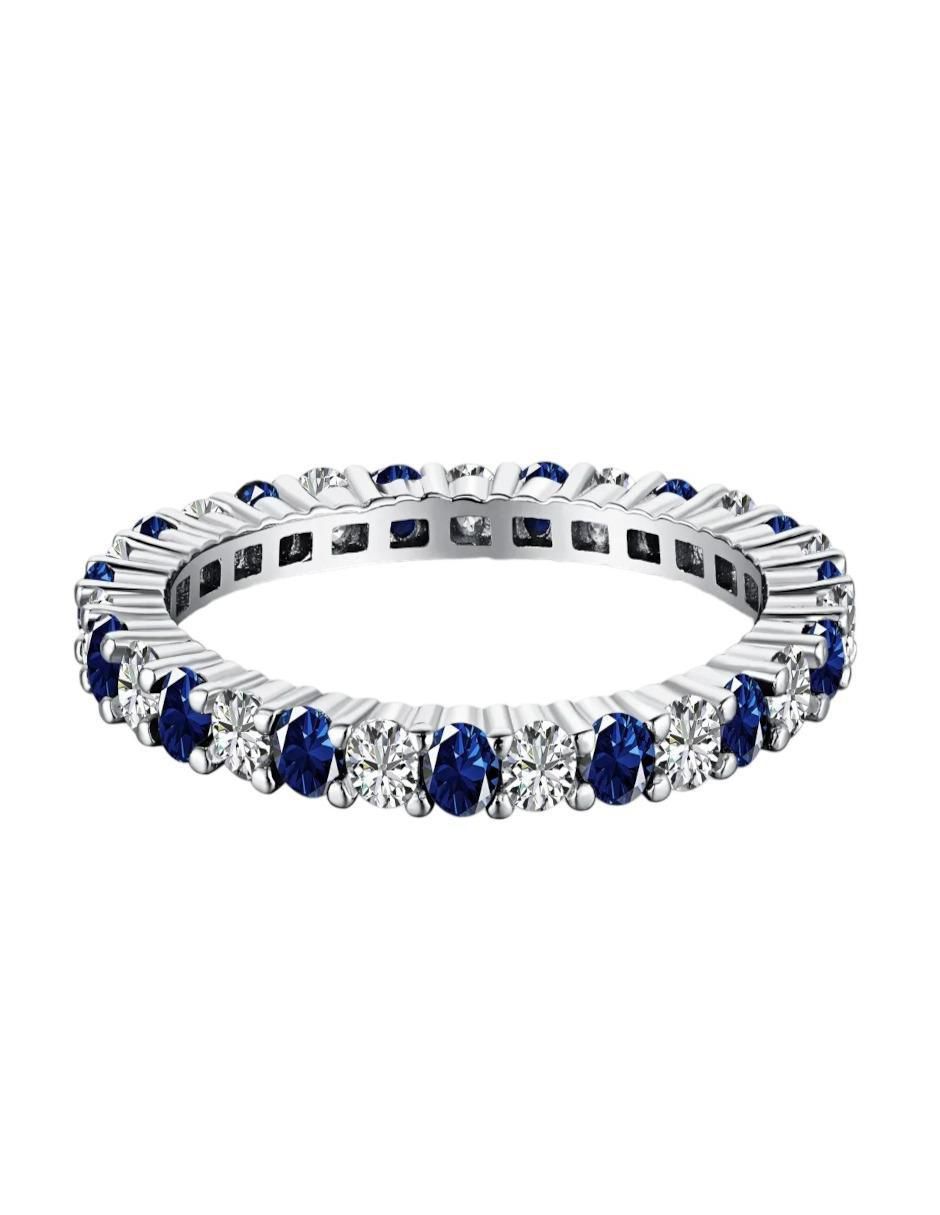 Anillo P 925 de plata zafiro brillante Anillo P 925 de plata zafiro brillante