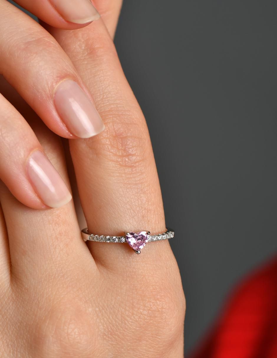Anillo P 925 de plata zirconia brillante