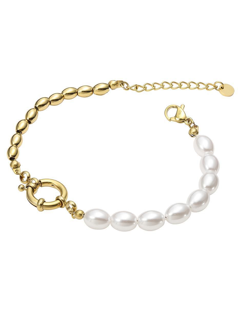 Pulsera con perla acabado liso 2