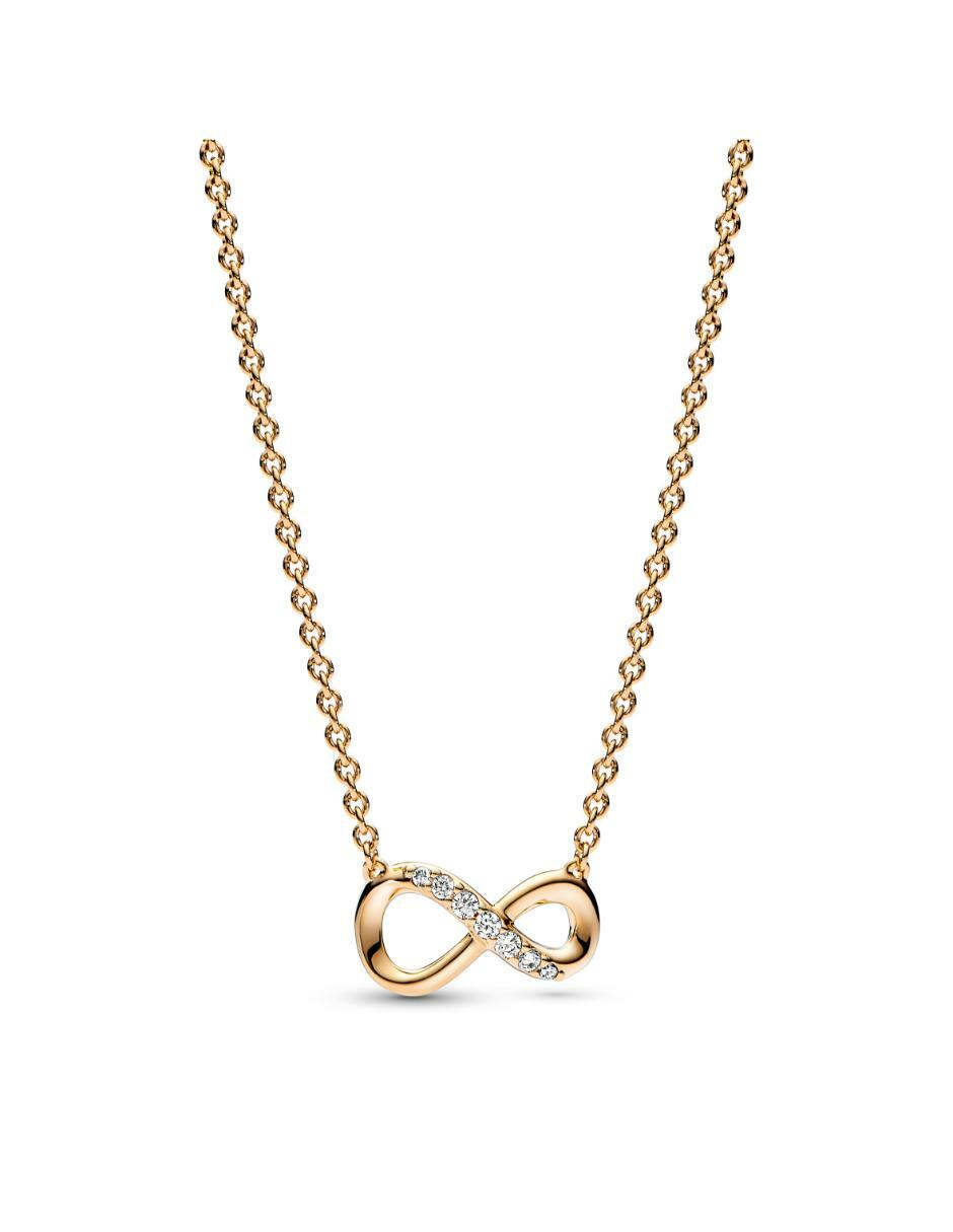 Collar de infinito de plata con acabado baño de oro P 925