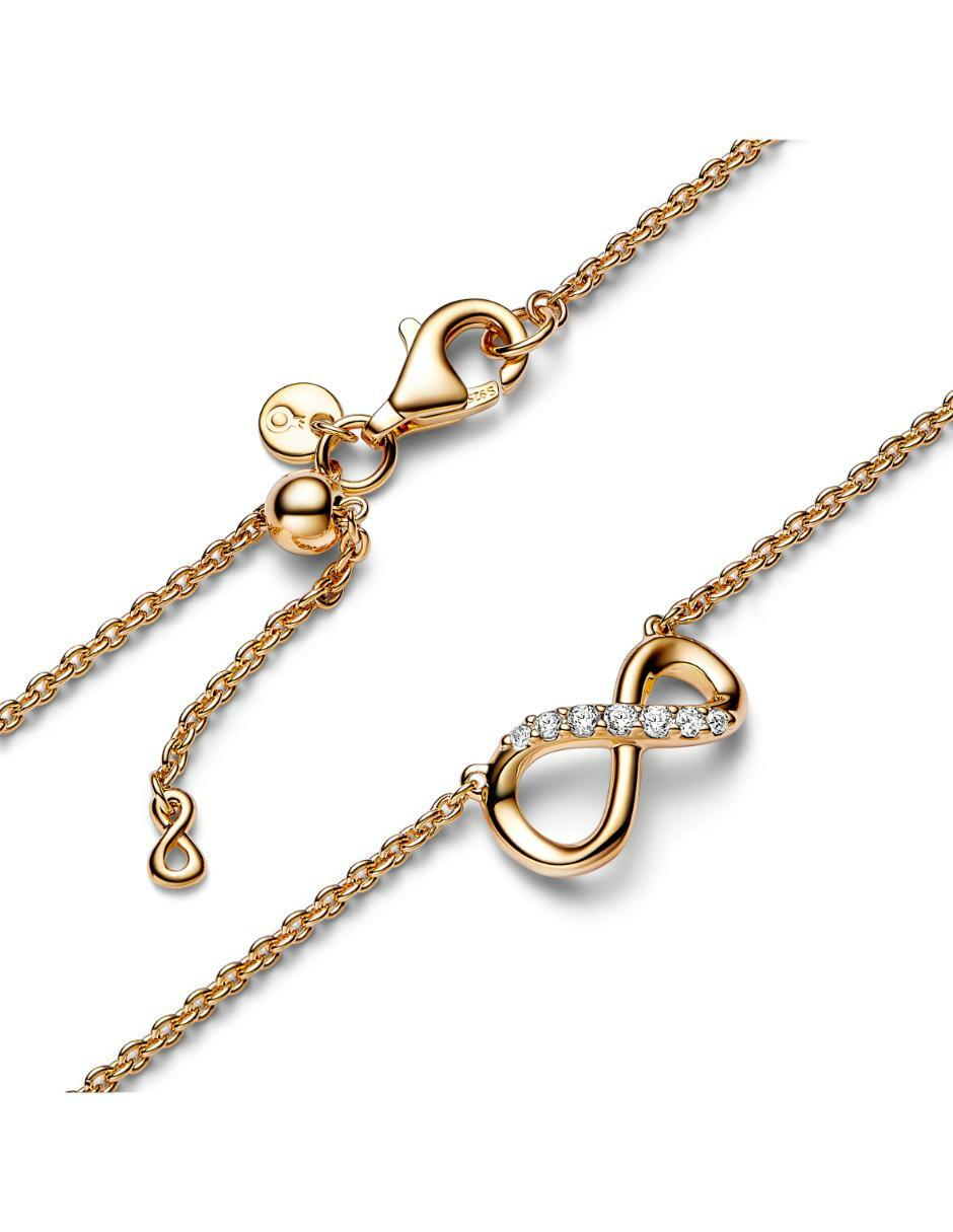 Collar de infinito de plata con acabado baño de oro P 925 2