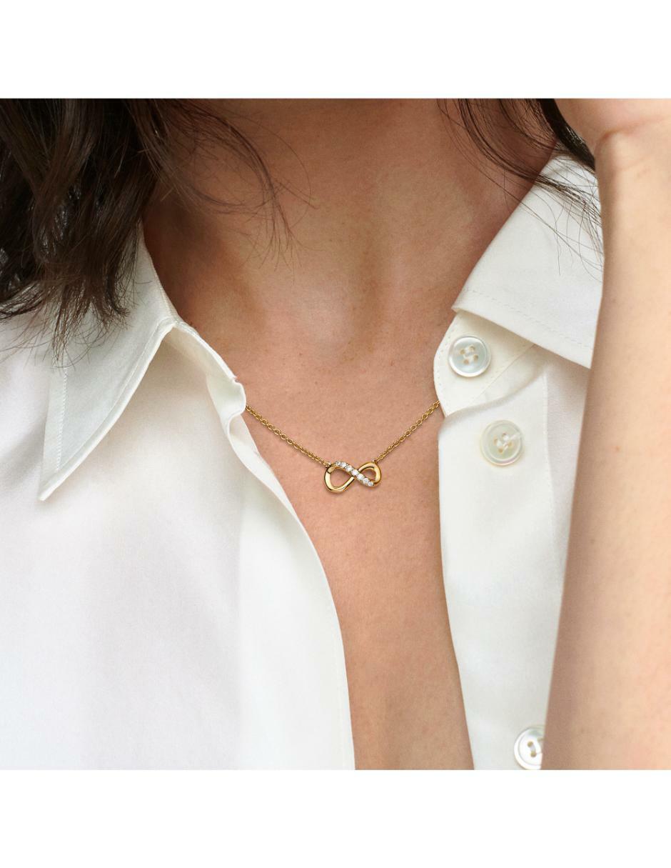 Collar de infinito de plata con acabado baño de oro P 925 3