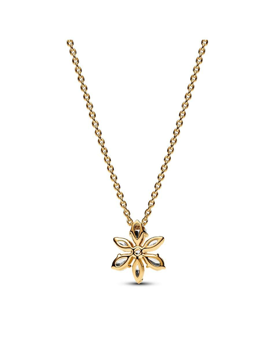 Collar de flor de plata con acabado baño de oro P 925 3