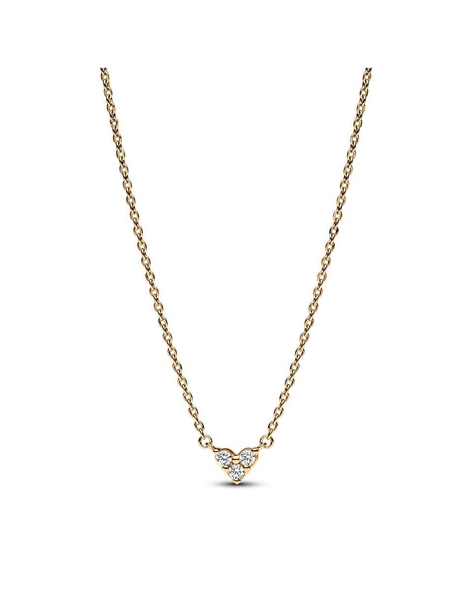 Collar de corazón de plata con acabado baño de oro P 925 Collar de corazón de plata con acabado baño de oro P 925