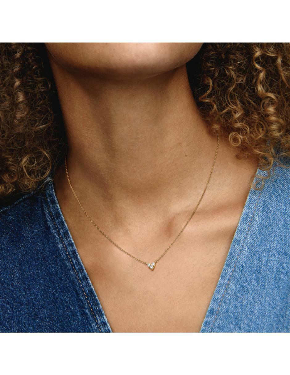Collar de corazón de plata con acabado baño de oro P 925 2