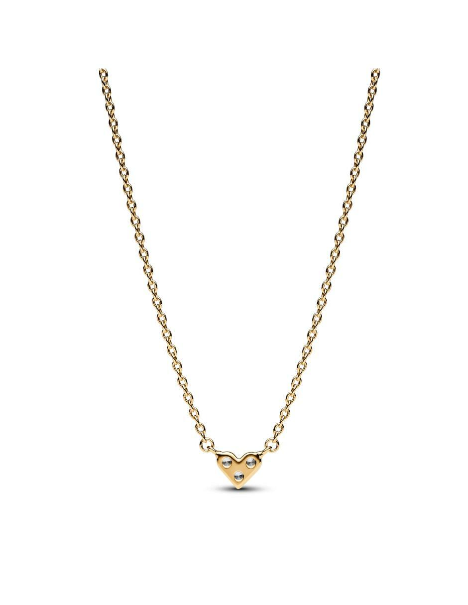 Collar de corazón de plata con acabado baño de oro P 925 3