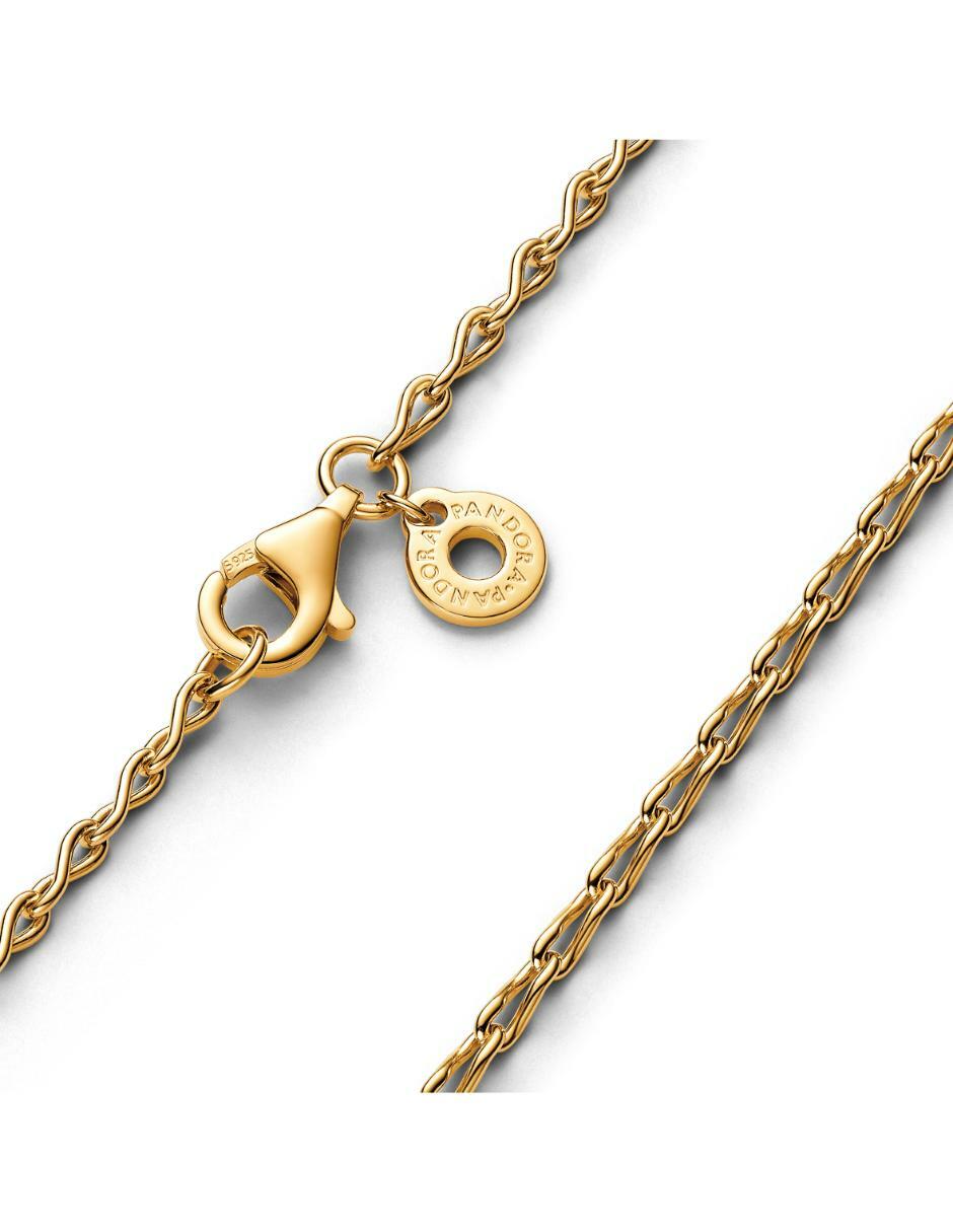 Collar de eslabones de plata con acabado baño de oro P 925 2