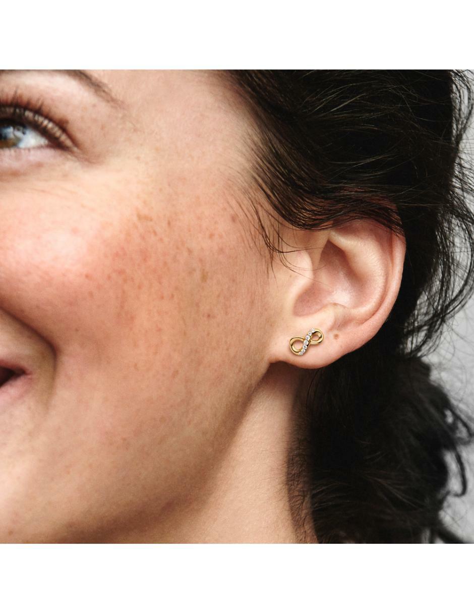 Aretes de infinito Moments de plata P 925 con acabado brillante 2