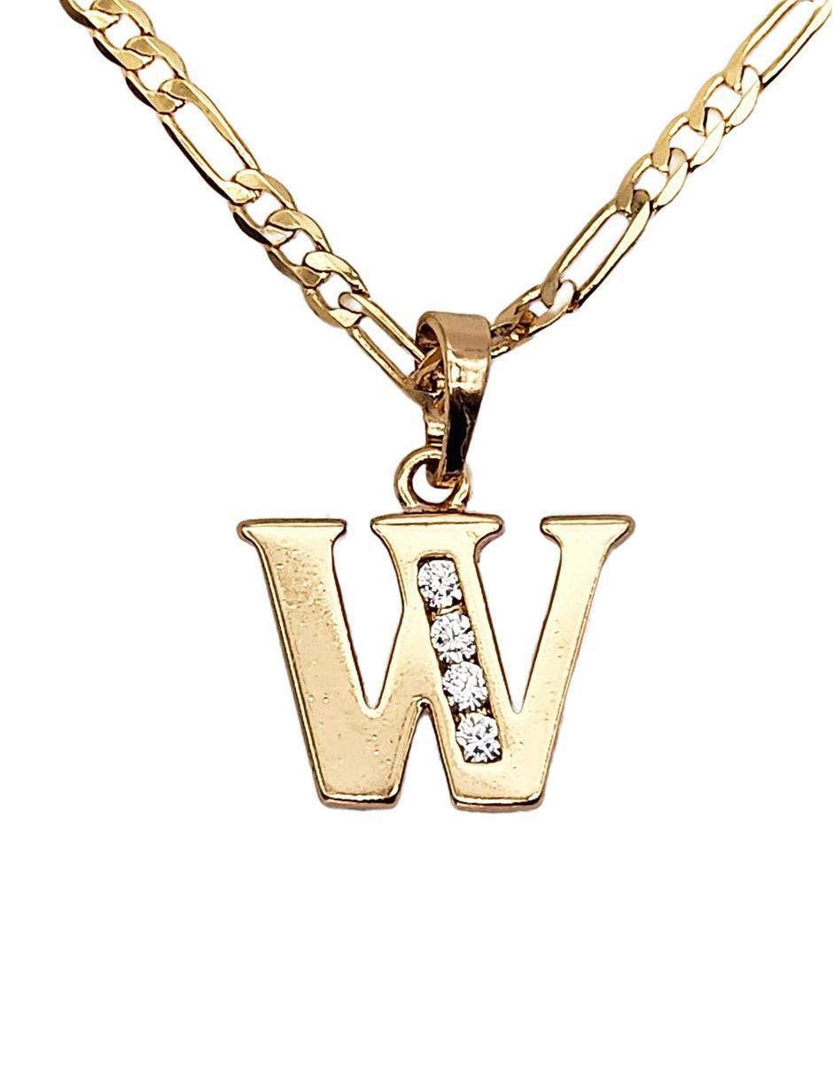 Collar con dije letra w de oro laminado 10 K Collar con dije letra w de oro laminado 10 K