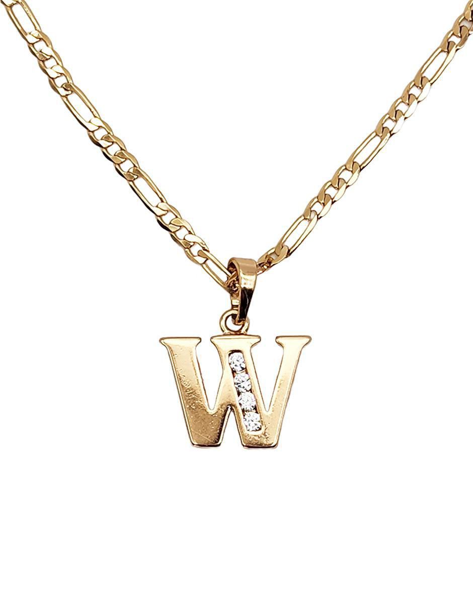 Collar con dije letra w de oro laminado 10 K 2