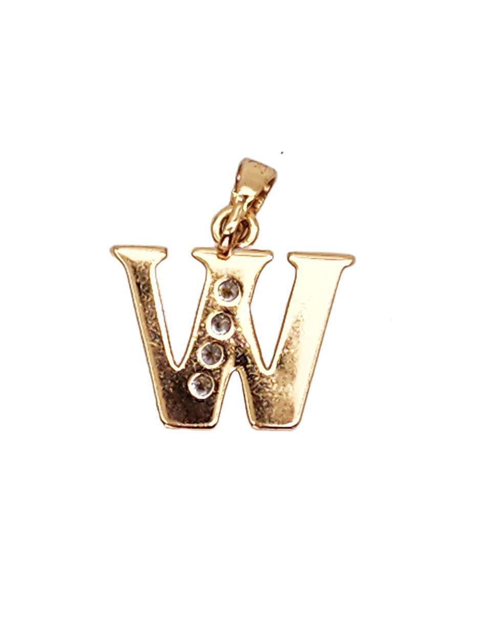 Collar con dije letra w de oro laminado 10 K 6