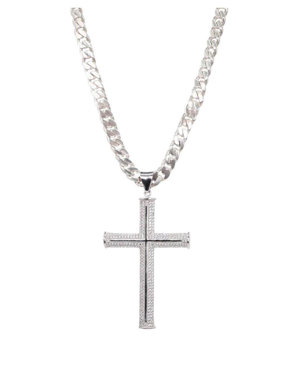 Collar con dije cruz de plata P 925