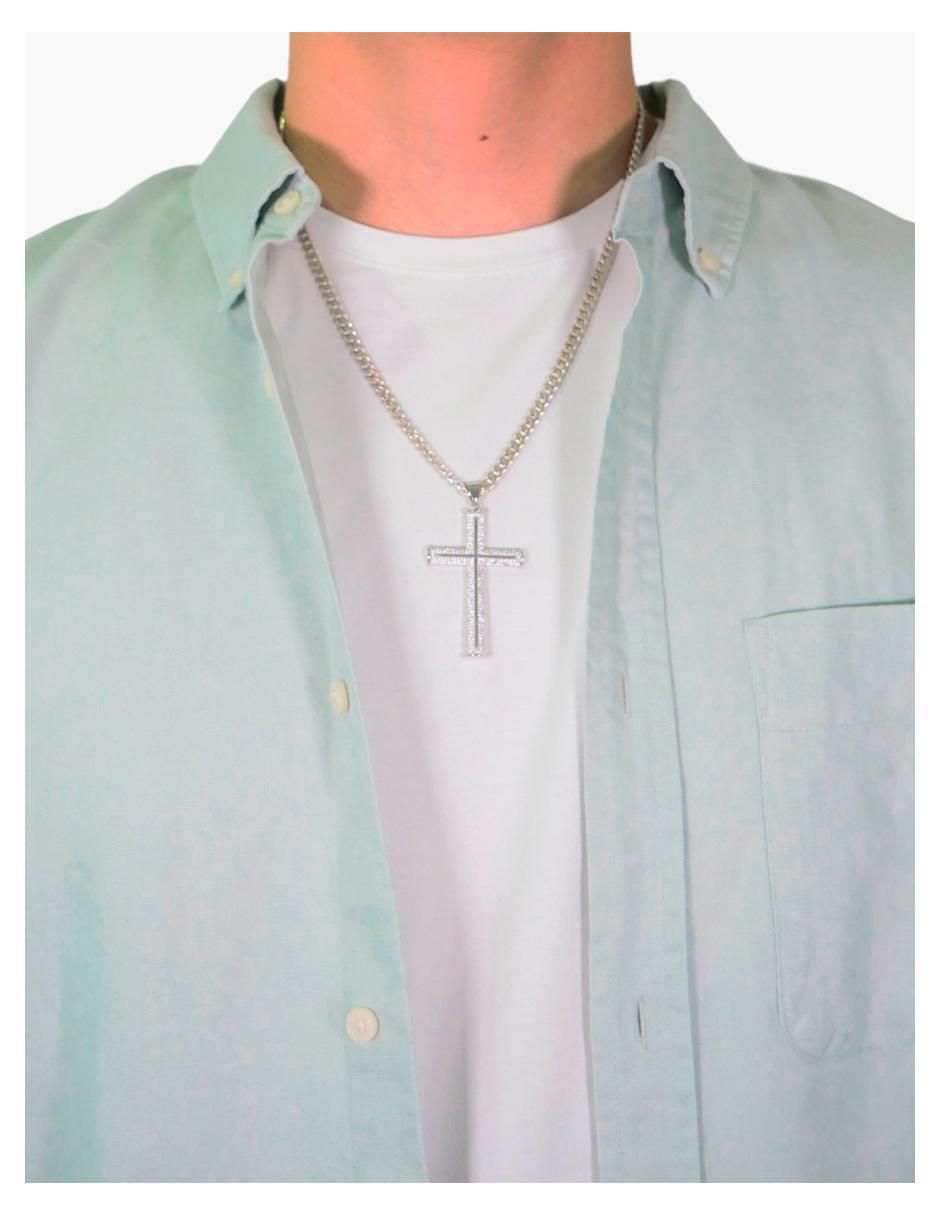 Collar con dije cruz de plata P 925 2