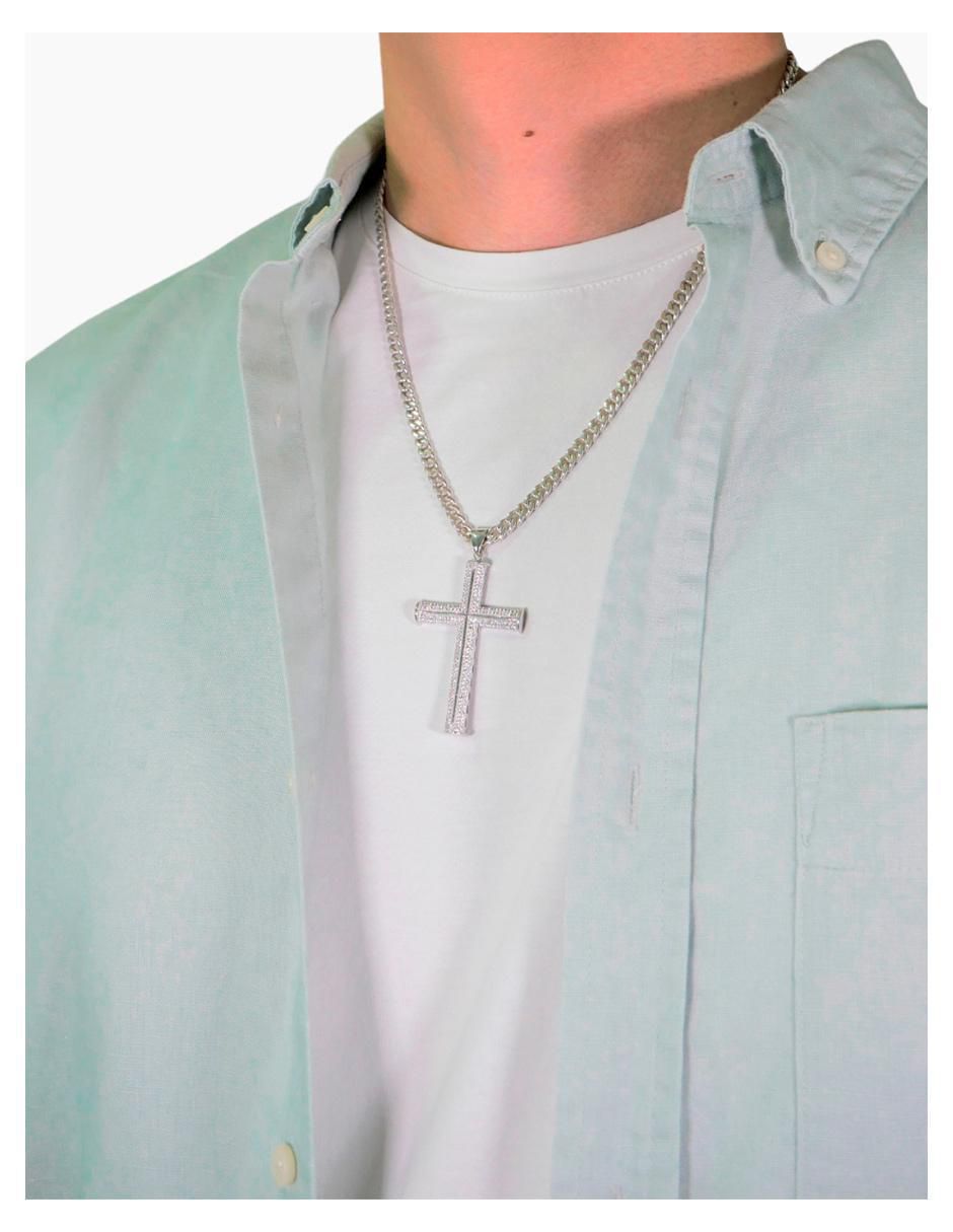 Collar con dije cruz de plata P 925 3