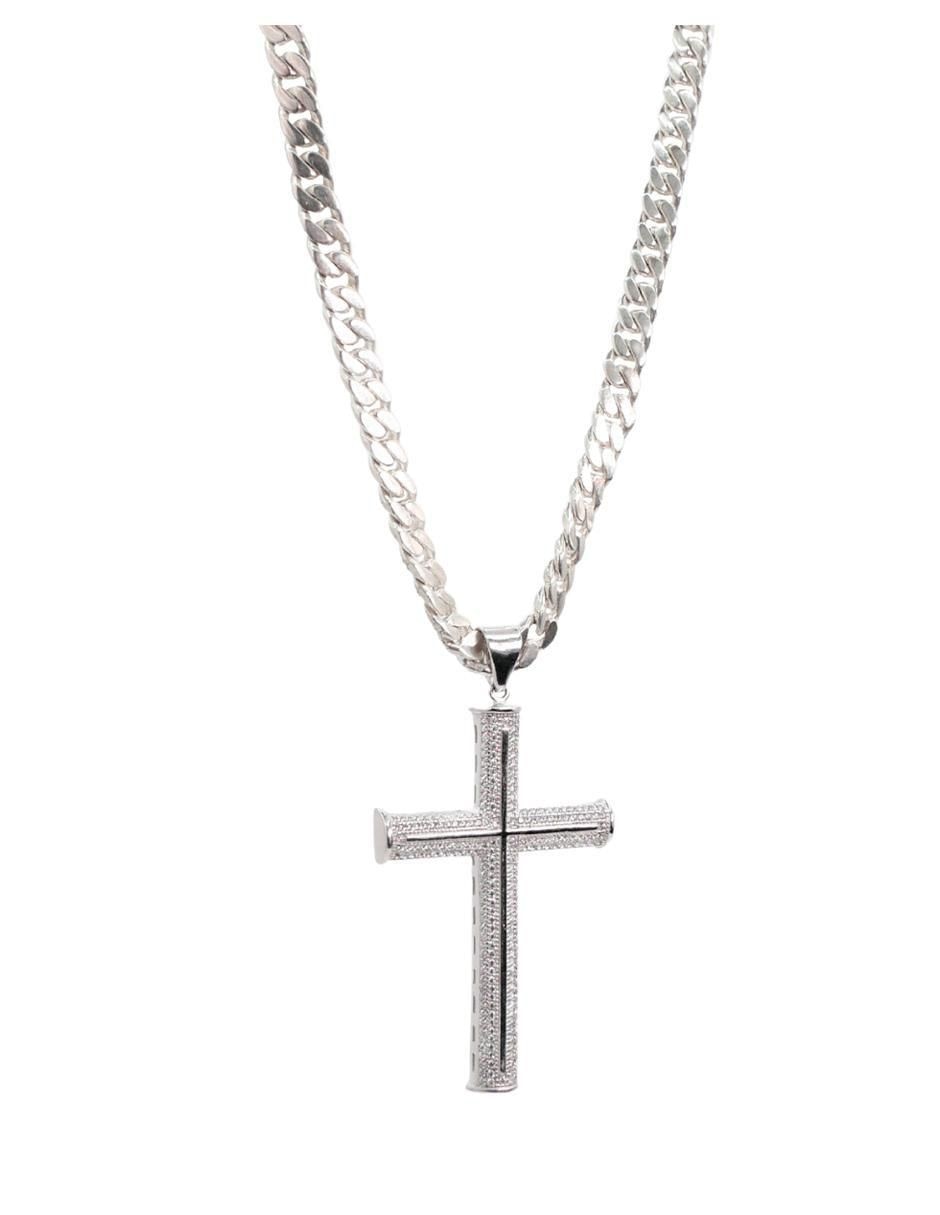 Collar con dije cruz de plata P 925 4