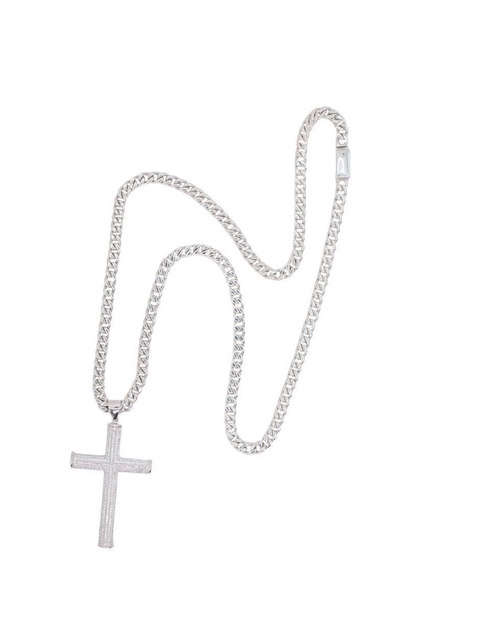 Collar con dije cruz de plata P 925 5