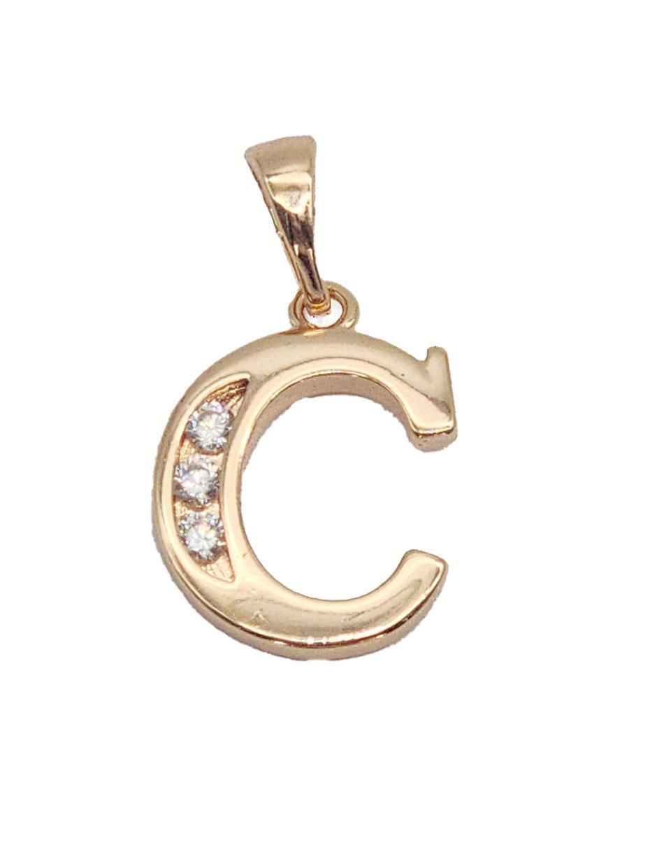Collar con dije letra c Letras de oro laminado 10 K 2