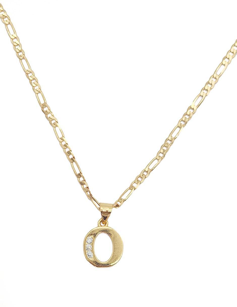 Collar con dije letra o Letras de oro laminado 10 K 3