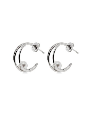 Arracadas Nupcial de plata P 925 con acabado baño de rodio perla Arracadas Nupcial de plata P 925 con acabado baño de rodio perla