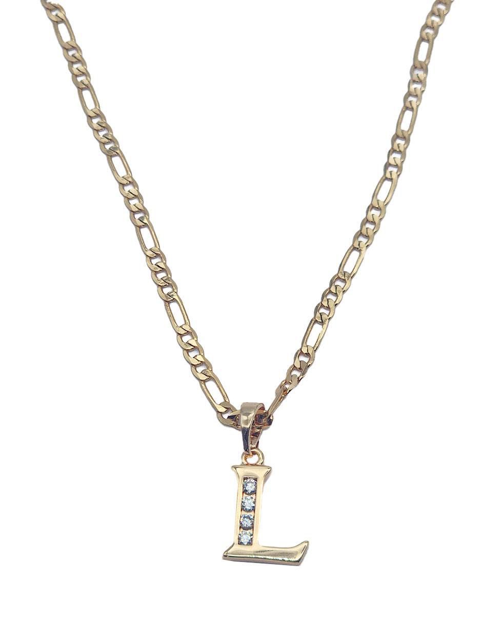 Collar con dije letra l Letras de oro laminado 10 K 3