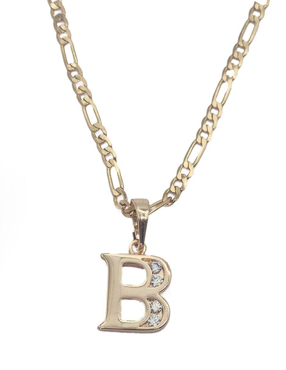 Collar con dije letra b Letras de oro laminado 10 K