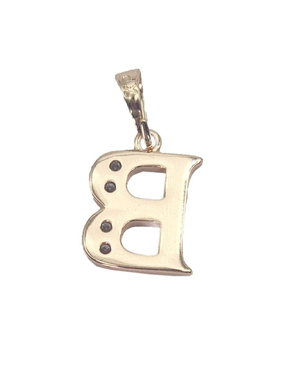 Collar con dije letra b Letras de oro laminado 10 K 3