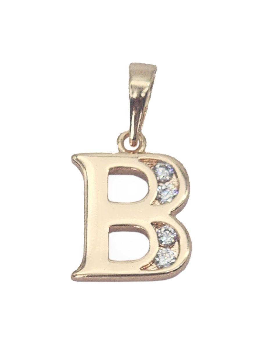 Collar con dije letra b Letras de oro laminado 10 K 4