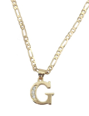 Collar con dije letra d Letras de oro laminado 10 K