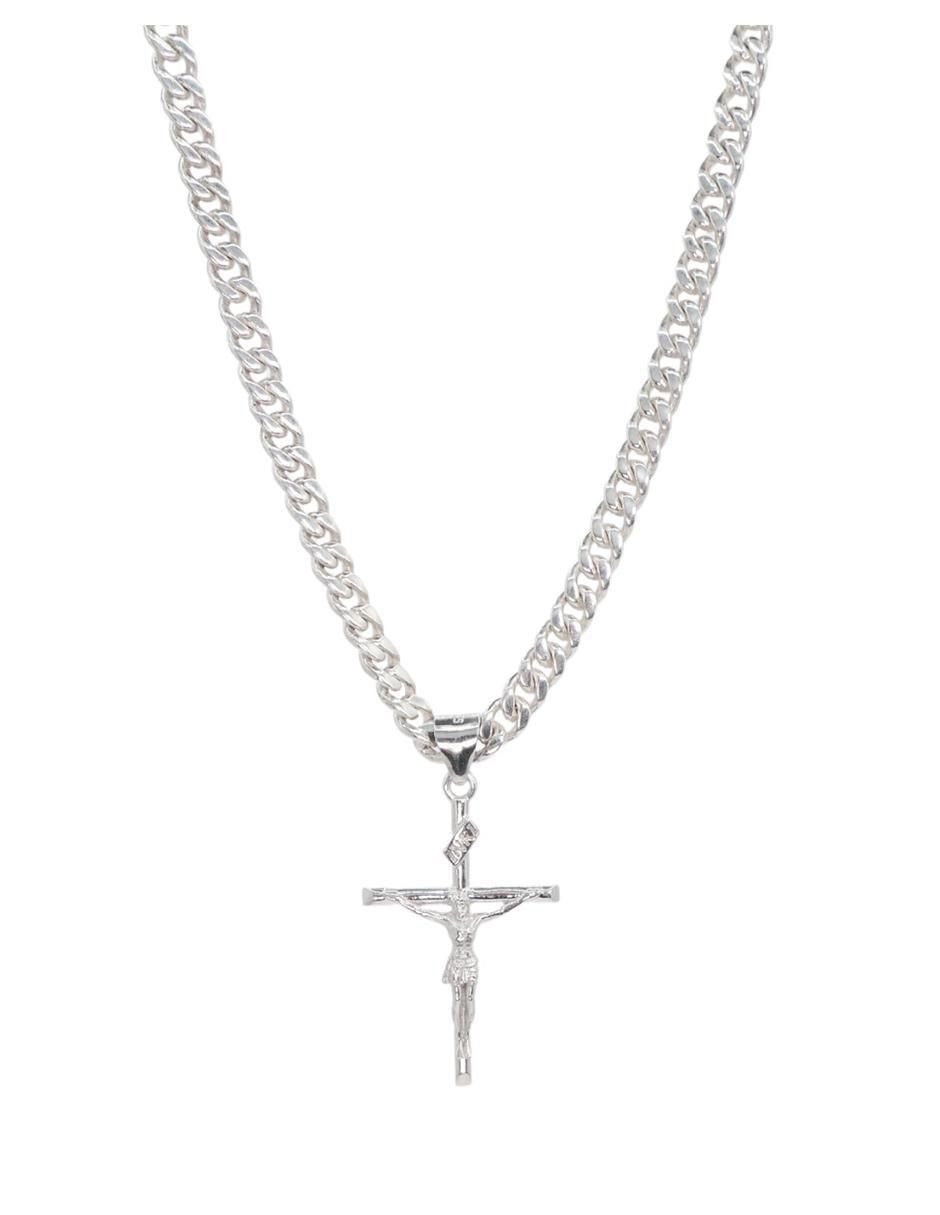 Collar con dije de cruz de plata P 925 Collar con dije de cruz de plata P 925